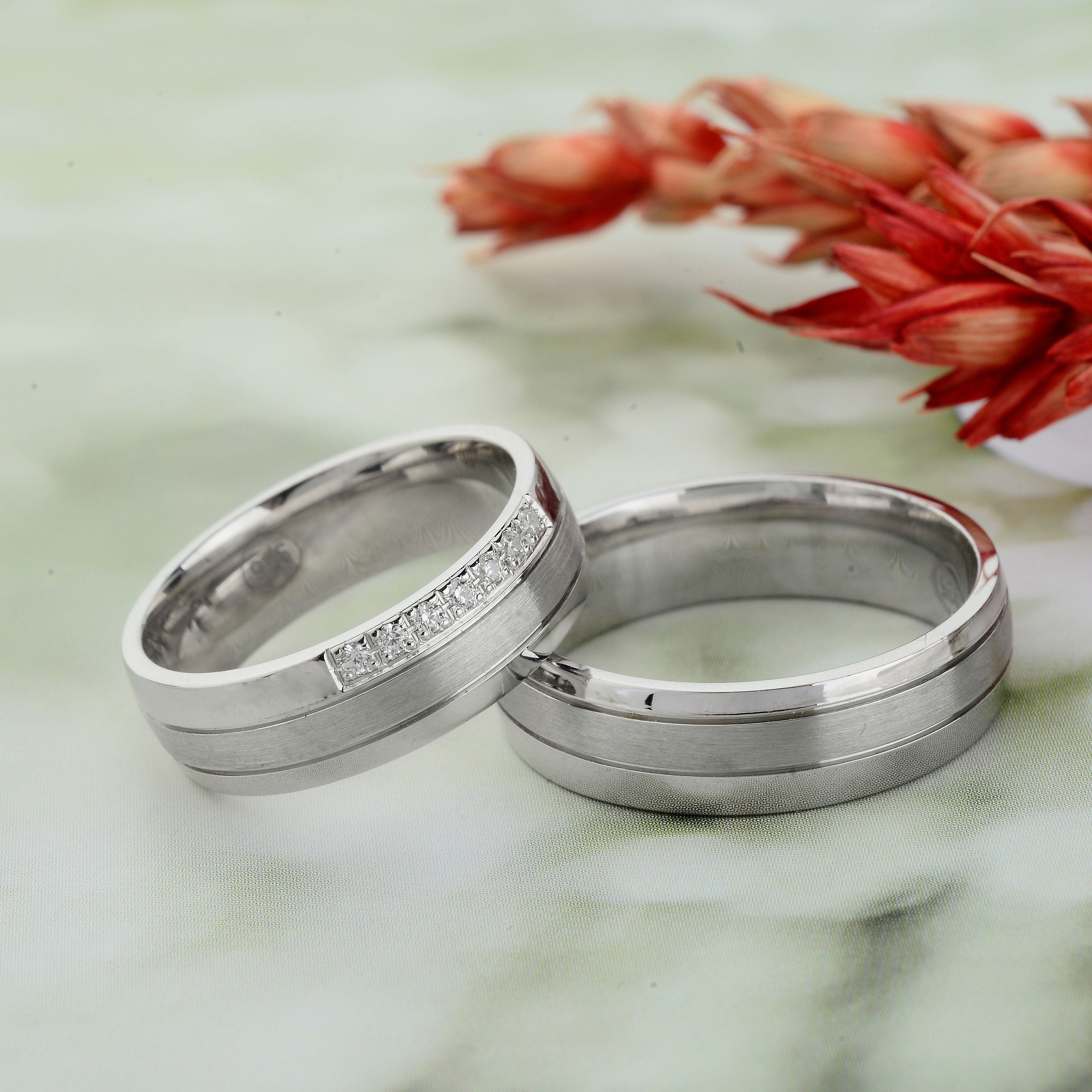 Silver Wedding Band Set, Silver Wedding Bands, Couple Rings, Rings for Couples, Wedding Band His and Hers, Wedding Rings Woman Silver Wedding Band Set, Silver Wedding Bands, Couple Rings, Rings for Couples, Wedding Band His and Hers, Wedding Rings Woman