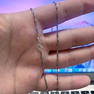 Oxidized Silver Chain Necklace, Choker Chains Necklace For Man ,Silver Men&#39;s Jewelry,925 Silver Classic Chain,Man Chain Pendant Mens Gift