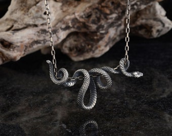 Collana Con Ciondolo Serpente In Argento Sterling | Cristallo Blu Austriaco | Regalo Per Moglie, Fidanzata, Mamma | 18+2 Pollici | URONE