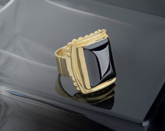 Anillo de Lucifer, Anillo de ónix negro, Anillo de plata esterlina para  hombre, Anillo de sello de Lucifer, Anillo de ónix negro, Anillo de plata