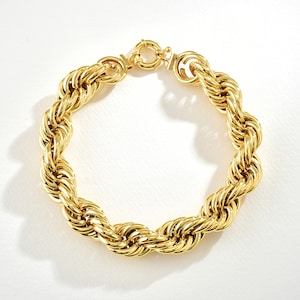 Dickes 15 mm Seilarmband, Silberkette Handcraft Seilkette, für einen Mann für eine Frau, solide 925 Sterling Silber Seilkette Halskette oder Armband