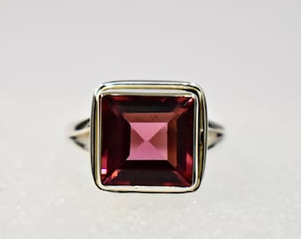 Pink Tourmaline Ring, Women Ring, Tourmaline Quartz Ring, 925 Solid Sterling Silver Ring, 22k Gold fill, Handmade Ring, Gift Ring