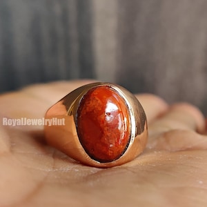 Sponge Coral Ring, Good Luck Ring, 925 Solid Sterling Silver Ring, Coral Gemstone Ring, Signet Ring, Men Ring, Women Ring, Gift for Partner