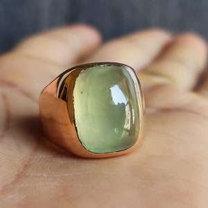 Prehnite Ring for Mens, Womans Ring, 925 Solid Sterling Silver Ring, Beautiful Prehnite Gemstone Ring, Handmade Jewelry, Signet Ring