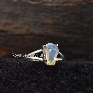 Opalkistring, 925 massivt sterlingsilverring, liten kistring, ädelstensring, handgjorda smycken, 22k guldfyllningsring, presentring