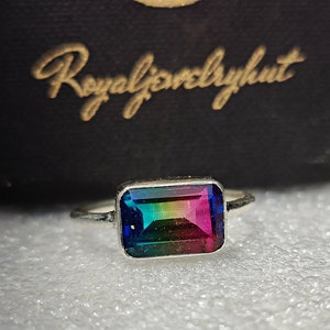 Handmade Watermelon Tourmaline Ring, 925 Solid Sterling Silver, Multi Color Tourmaline Ring, Gemstone Ring,  Gift for Her, Statement Ring