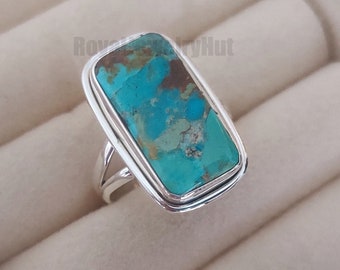 Handmade Turquoise Ring, Boho Jewelry, 925 Solid Sterling Silver, Women Ring, Unique Turquoise Gemstone Ring, Statement Ring, Birthday Gift