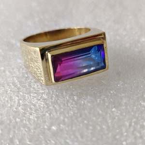 Male Tourmaline Silver Ring, Signet Ring, Handmade Jewelry, 925 Gemstone Ring, October Birthstone, Tourmaline Quartz Ring, Birthday Gift