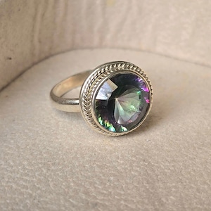 Mystic Topaz Ring 925 Sterling Silver Ring Gemstone Ring Handmade Ring Statement Ring Promise Ring Mystic Topaz Jewelry Gifts For Her