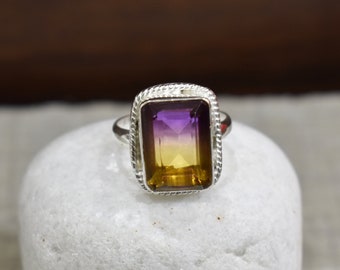 Ametrine Silver Ring, Womens Ring, Ametrine Quartz Ring, Sterling Silver Ring, Gemstone Ring, gift ring, Handmade Ring, Promise Ring