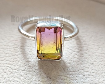 Ametrine Sterling Silver Ring: Handmade Boho Jewelry