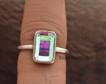 Women Ring, Angel Aura Quartz Ring, 925 Solid Sterling Silver Ring, Promise Ring, Gemstone Ring, Handmade Ring, Statement Ring, Gift Ring