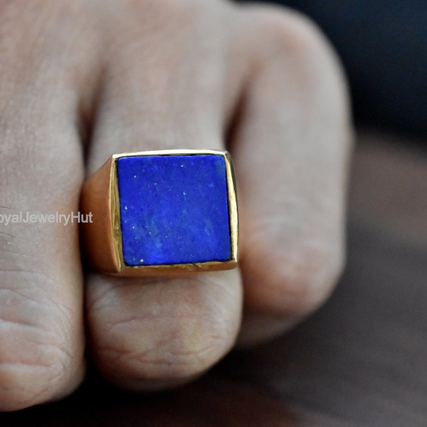 Natural Lapis Lazuli Ring, Solid Copper Ring, Copper Lapis Ring, womens Ring, Mens Ring, Gemstone Ring, Gift Ring, Handmade Ring, Lapis Ring