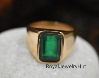 Emerald Quartz Ring, 22k Gold Fill, Sterling Silver and Copper Ring