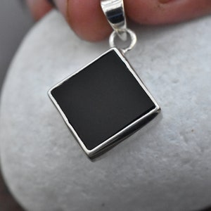 Black Onyx pendant, Genuine Onyx pendant, Sterling silver pendant, Gemstone pendant, women pendant, gift for her