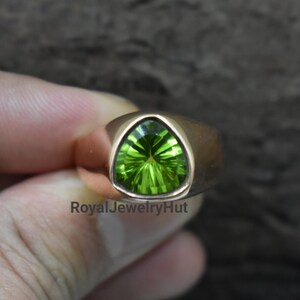 Peridot Ring, Antique Cut, 925 Solid Sterling Silver Ring, 22k Gold fill, Green Peridot Gemstone Ring, Women Ring, Men Ring, Gift Ring