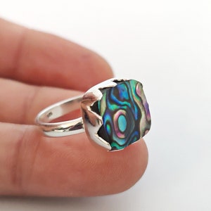 Abalone Shell Ring, Boho Ring, 925 Solid Sterling Silver Ring, Designer Ring, Handmade Jewelry, Silver Ring, Women Ring, Gift for Her