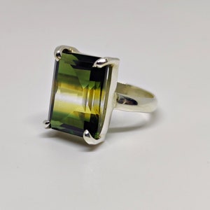 Watermelon Tourmaline Ring, Boho Ring, Tourmaline Quartz Ring, 925 Silver Ring, Statement Ring, Handmade Jewelry, Promise Ring for Partner