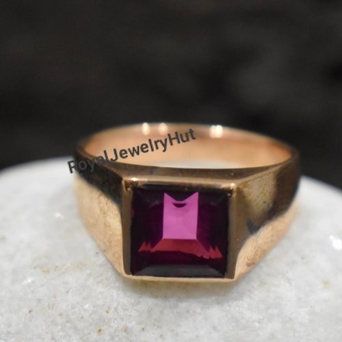Pink Tourmaline Ring Mens Ring 925 Solid Sterling Silver Etsy