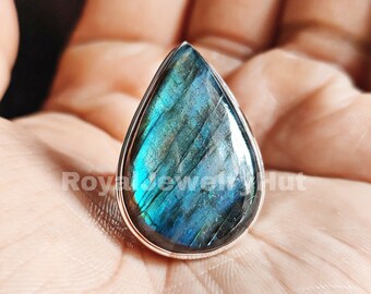 Labradorite Women Ring, Boho Ring, 925 Solid Sterling Silver Ring, Copper Ring, Labradorite Gemstone, Statement Ring, Gift for Her
