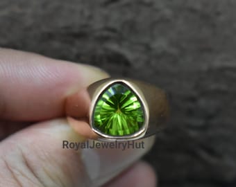 Peridot Ring, Antique Cut, 925 Solid Sterling Silver Ring, 22k Gold fill, Green Peridot Gemstone Ring, Women Ring, Men Ring, Gift Ring