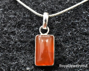 Handgemachte Sterling Silber Karneol Anhänger, 925 Edelstein Schmuck