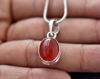 925 Solid Silver RED CARNELIAN FACTORY DIRECT TRIANGLE PENDANT 1.4" HANDMADE 