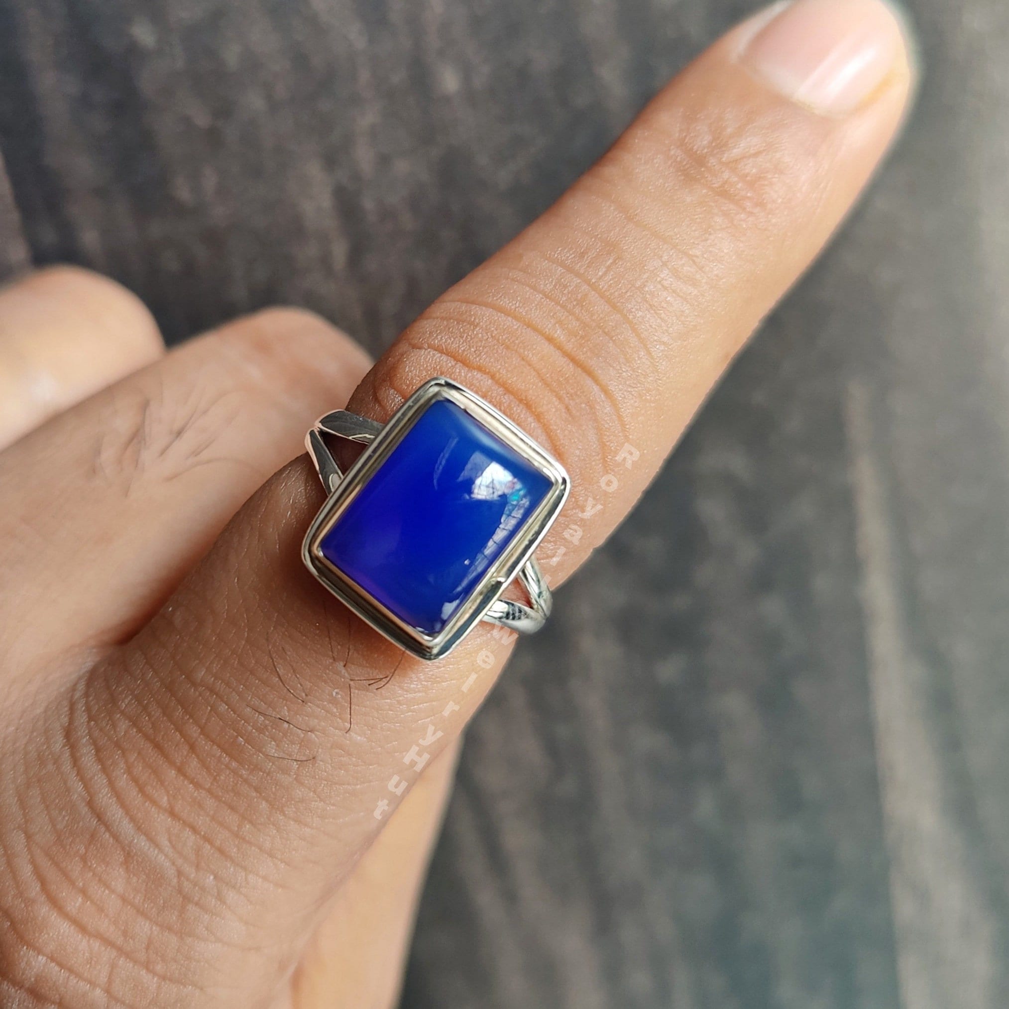 Blue shop onyx ring