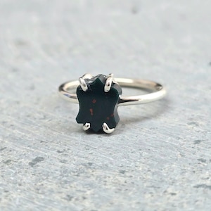 Blood Stone Ring - 925 Sterling Silver Ring - Handmade Ring - Shield Shaped - Blood Stone Jewelry - Ring For Women - Gift For Her