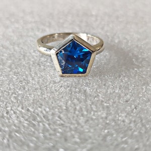 Star Blue Topaz 925 Solid Sterling Silver Ring, Handmade Ring, December Birthstone Ring, Gifts for Her, London Blue Topaz Gemstone Ring