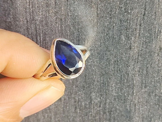 Anillo Plata Fina Con Piedras Tanzanita Redonda & Zirconias | Meses Sin