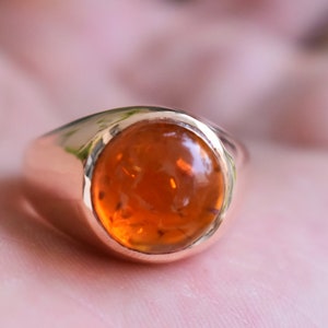 Natural Amber Ring, 925 Solid Sterling Silver Ring, Baltic Amber Ring, 22k Gold Fill, Handmade Ring, Amber Gemstone Ring, Gift Ring