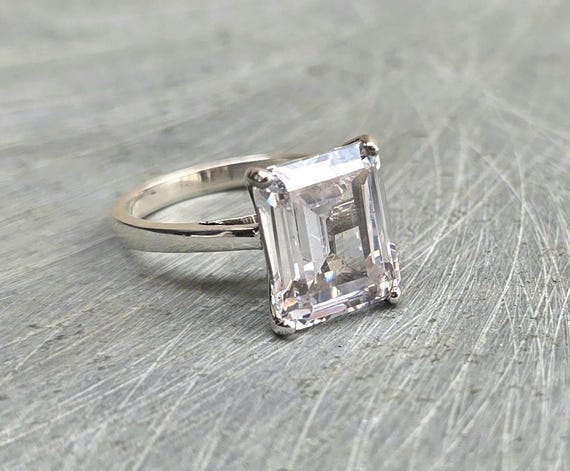Bague En Argent 925 Avec Pierre Transparente – Taille 57, Occasion, Style épuré