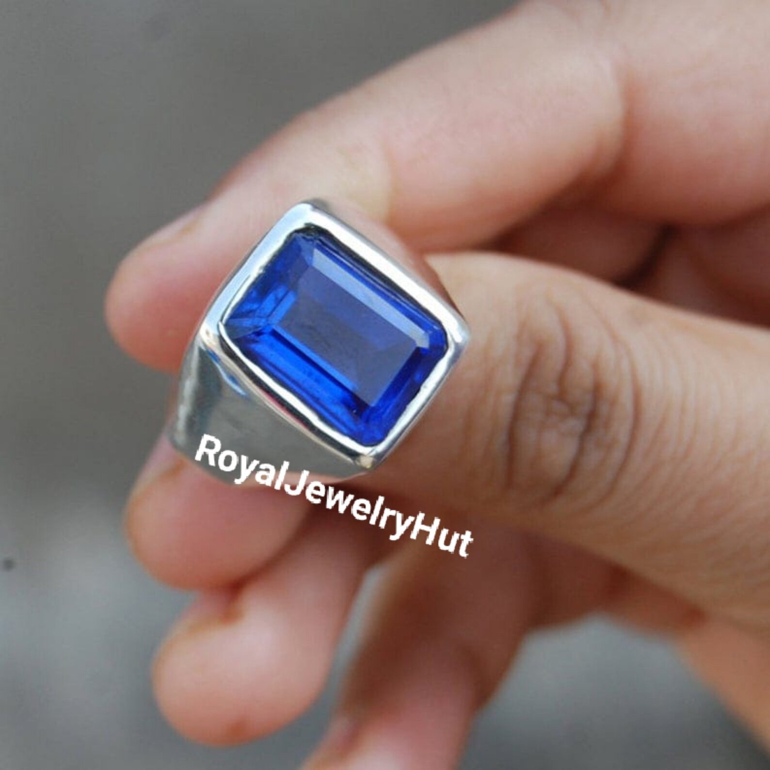 Tanzanite Mens Ring 925 Solid Sterling Silver Ring 22k Gold Etsy