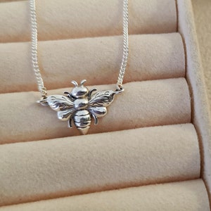 Tiny Bee Necklace in Sterling Silver - Bee Jewelry, Silver Bee, Bee Charm, Honey Bee jewelry, Save the Bee&#39;s, Boho BEE Pendant with Chain