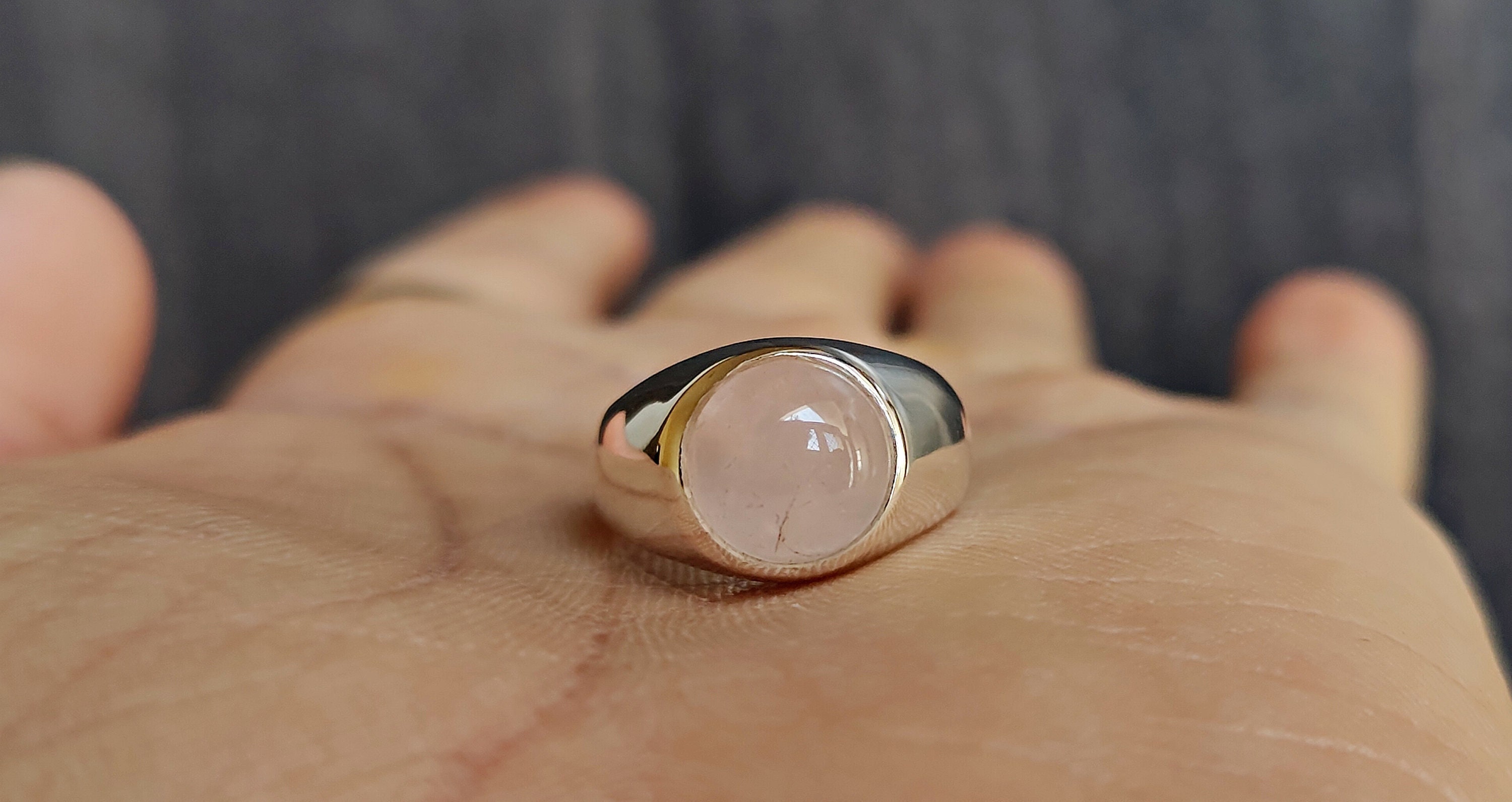 Rose quartz mens ring store