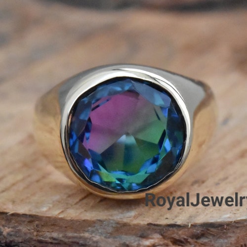 Tourmaline Ring Mens 925 Solid Sterling Silver Ring 22K Etsy