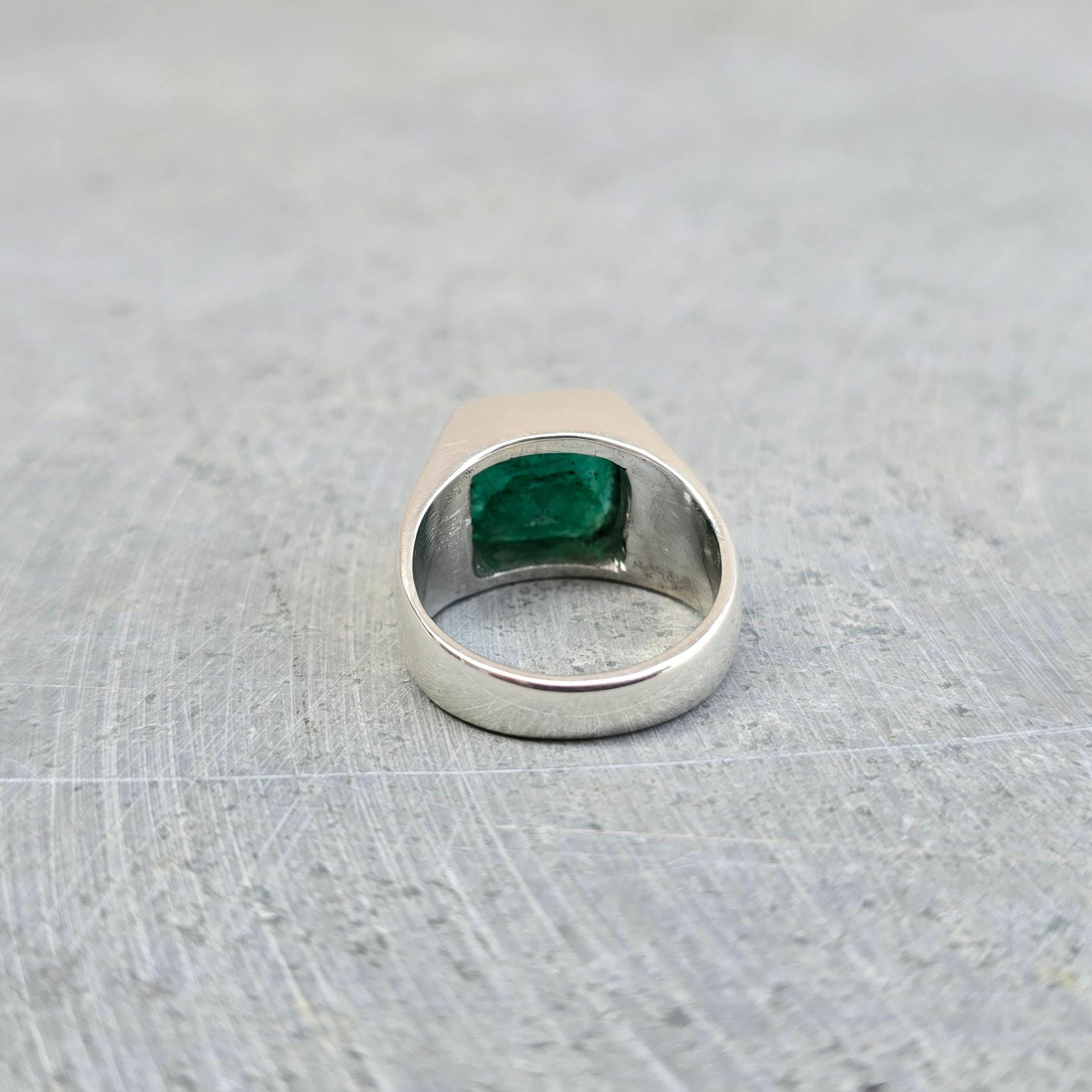＊925 天然エメラルドリングnatural emerald ring Natural Emerald Ring: Handmade 925 Sterling Silver, 22k Gold Fill