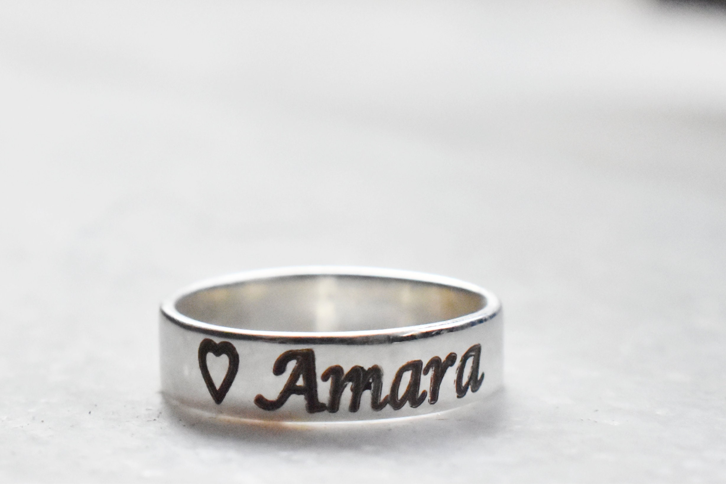 925 Sterling Silver Name Ring, 14 mm at Rs 300/piece in Jaipur | ID:  2852842527955