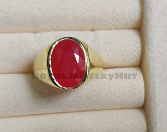 Natural Ruby Ring, 925 Solid Sterling Silver Ring, 22k Gold fill, Red Ruby Gemstone Ring, Engraved Ring, Womens Ring, Mens Ring, Gift Ring