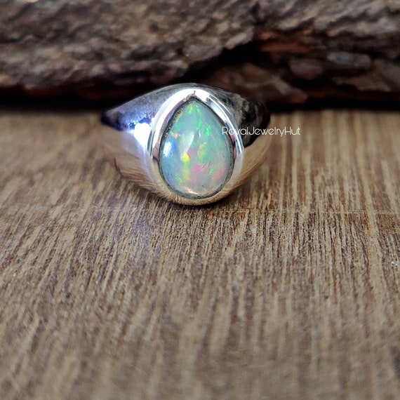 Buy Opal Ring, Genuine Opal Ring, Raw Opal Ring for Women, Ethiopian Opal  Ring, Wedding Ring, Raw Opal Jewelry, 925 Silver Ring, Midi Band Ring Online  in India - Etsy