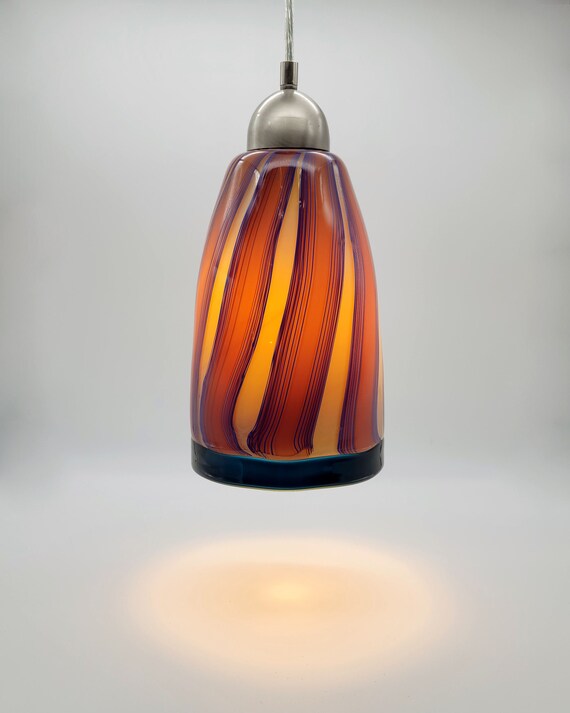 Striped Glass Glow Metal Pendant Striped Glass Glow Metal Pendant