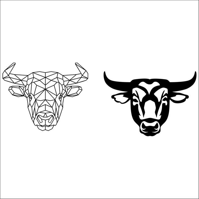 Bull bundle SVG DXF PNG eps. Cutting files for laser | Etsy