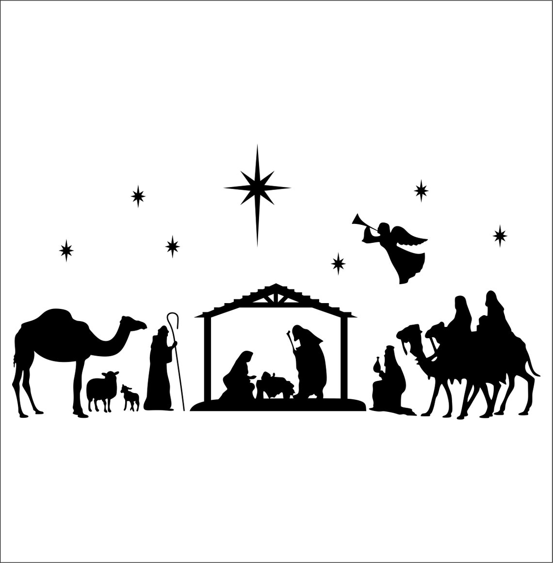 Nativity Scene svg Joy to the world. The Lord is Born dxf Etsy
