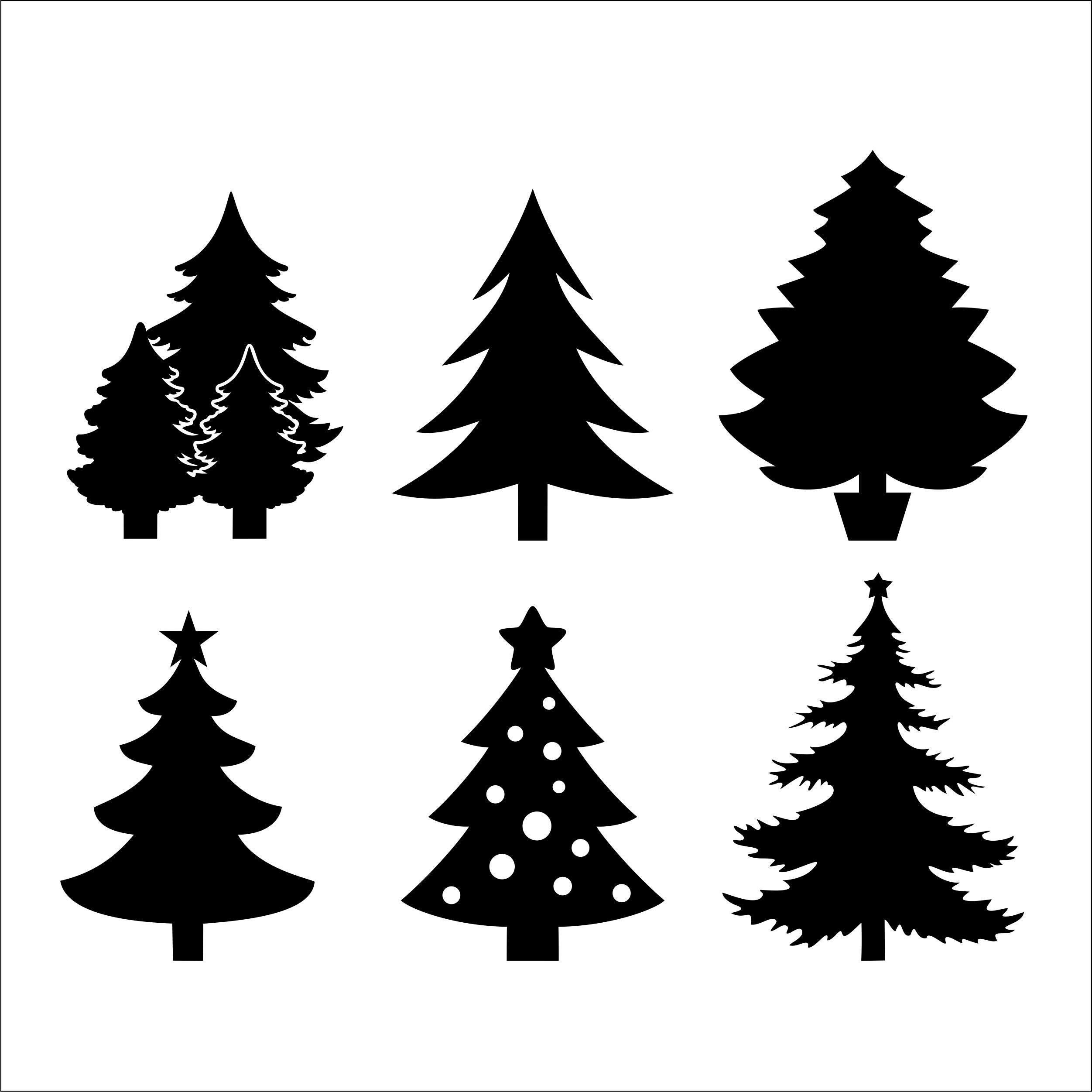 12 Christmas trees Christmas dxf svg png eps. Cutting Etsy