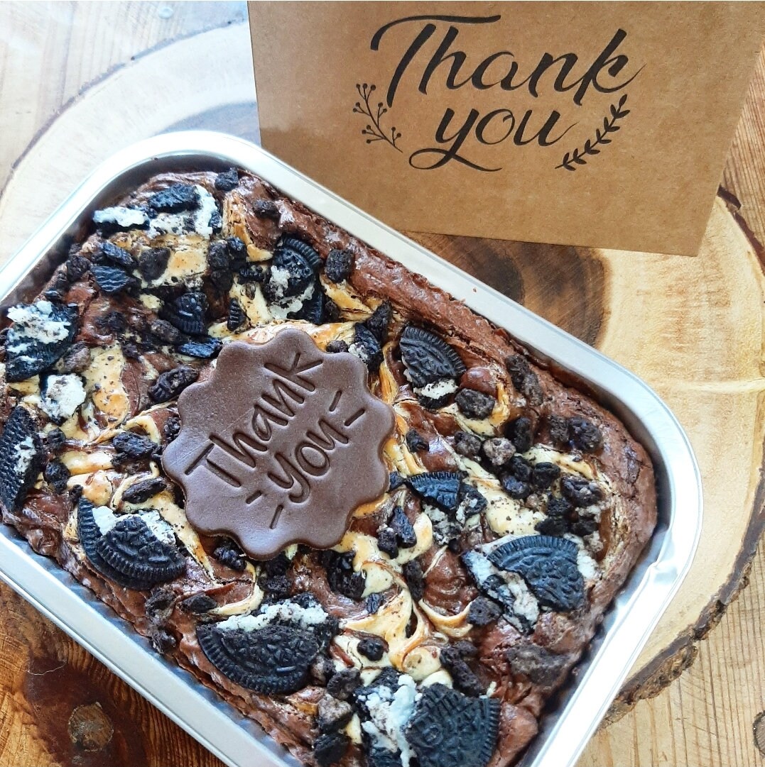 Thank you postal brownies gift Brownie box gifts thanks Etsy