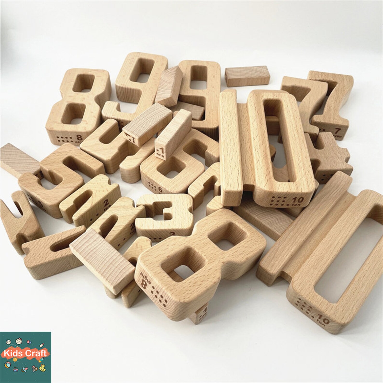 Number Building Blocks Wooden Toys Math Digital Toys Etsy
