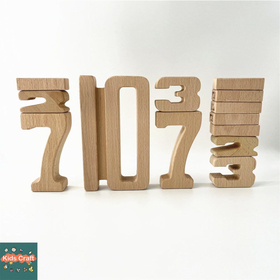 Number Building Blocks Wooden Toys Math Digital Toys Etsy