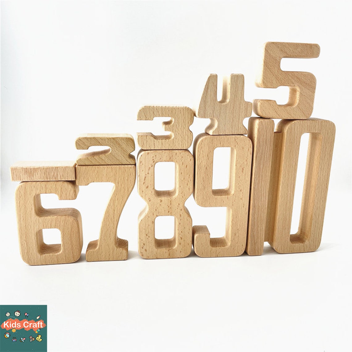 Number Building Blocks Wooden Toys Math Digital Toys Etsy