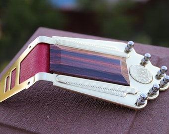 Dell Arte Selmer DR Brass tailpiece-Cocobolo insert polished brass